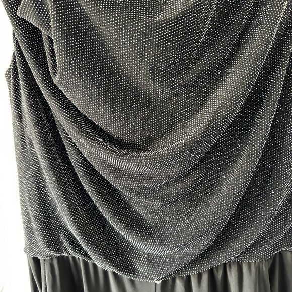 Avante Garde Wide Leg Jumpsuit Womens 10 Glitter Valentines Date Night Black - Picture 4 of 13